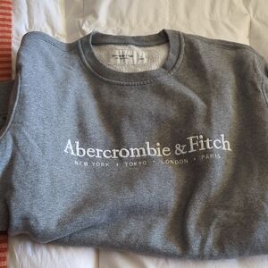 Abercrombie & Fitch Charcoal Gray Logo Pullover